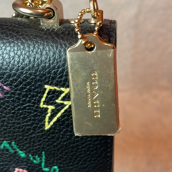 New Coach Klare Leather Crossbody Shoulder Bag Purse With Diary Embroidery Black - Picture 5 of 17